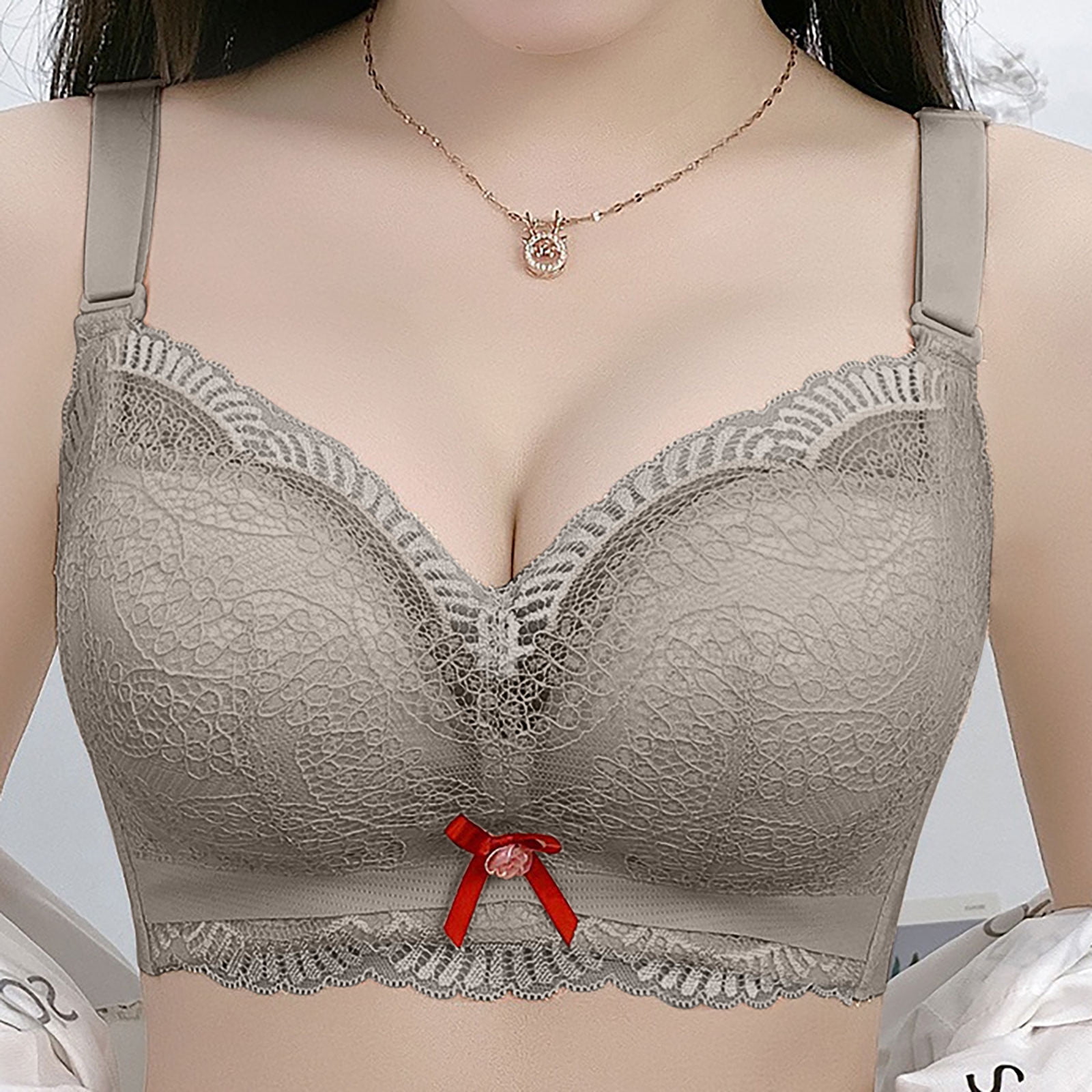 Mrat Clearance Sports Bras for Women Plus Size Thicken Underwear Daily Bra  Swim Bras for Under Swimsuit Padded Bras Small Breasted Gray_Y L