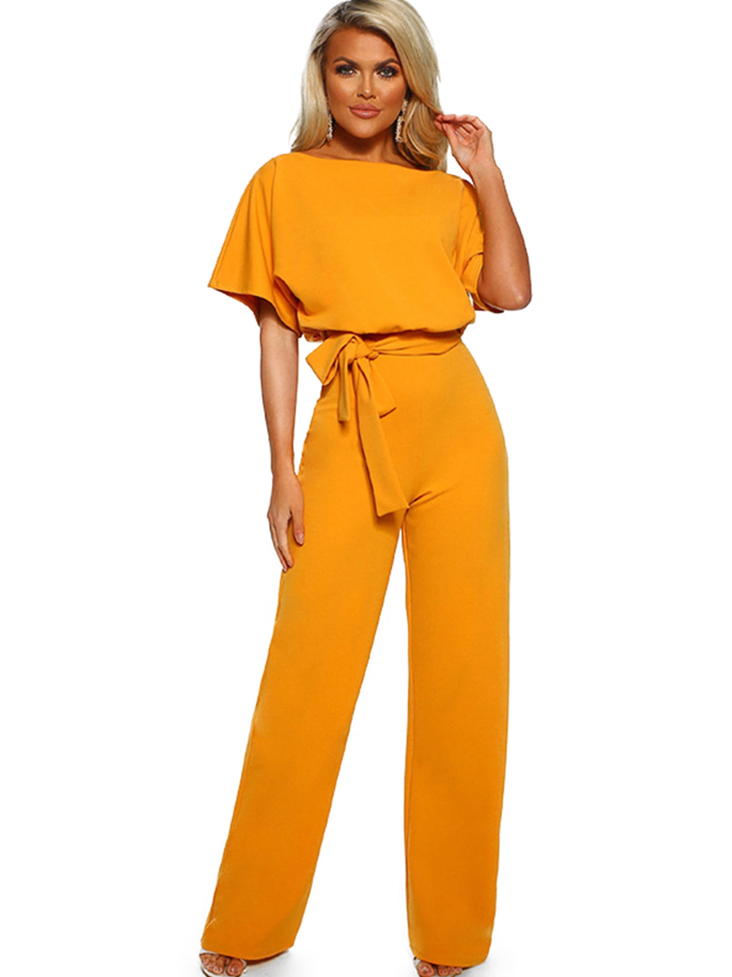 yellow pants romper