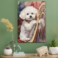 thumbnail image 2 of Bichon Frise Dog Stretched Canvas Size 8x12 – Harp Theme Dog Art for Wall, Bichon Frise Dog Playing Harp Wall Art, Dog Lover Canvas Decor, 2 of 5