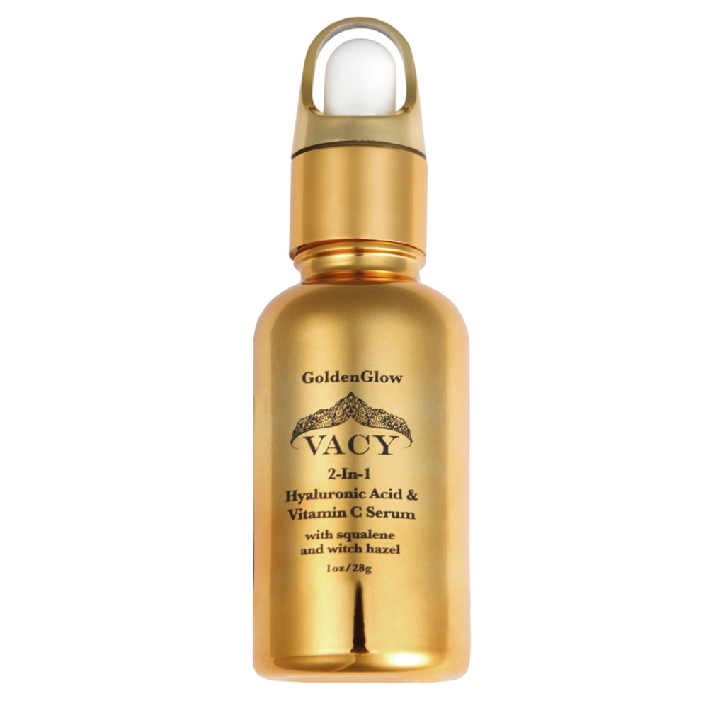 VACY GoldenGlow 2-in-1 Hyaluronic Acid and Vitamin C Facial Serum, 1 fl oz