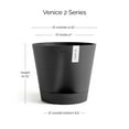 thumbnail image 2 of Ecopots Venice 2 Durable Modern Round Indoor/Outdoor Recycled Based Composite Flower Pot Planter w/ Water Reservoir, Dark Grey, 12", 2 of 4