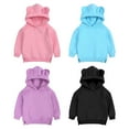 thumbnail image 3 of GYRATEDREAM Baby Toddler Kid Boy Girl Solid Casual Hoodie Sweatershirt Pullover,Long Sleeve Cat Ears Tops,6M-4Y, 3 of 6