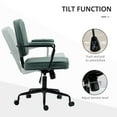 thumbnail image 6 of Vinsetto Home Office Chair, Microfiber Computer Desk Chair with Swivel Wheels, Green, 6 of 8