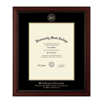 Framerly - WVU Engineering Diploma Frame with Black and Gold Mat