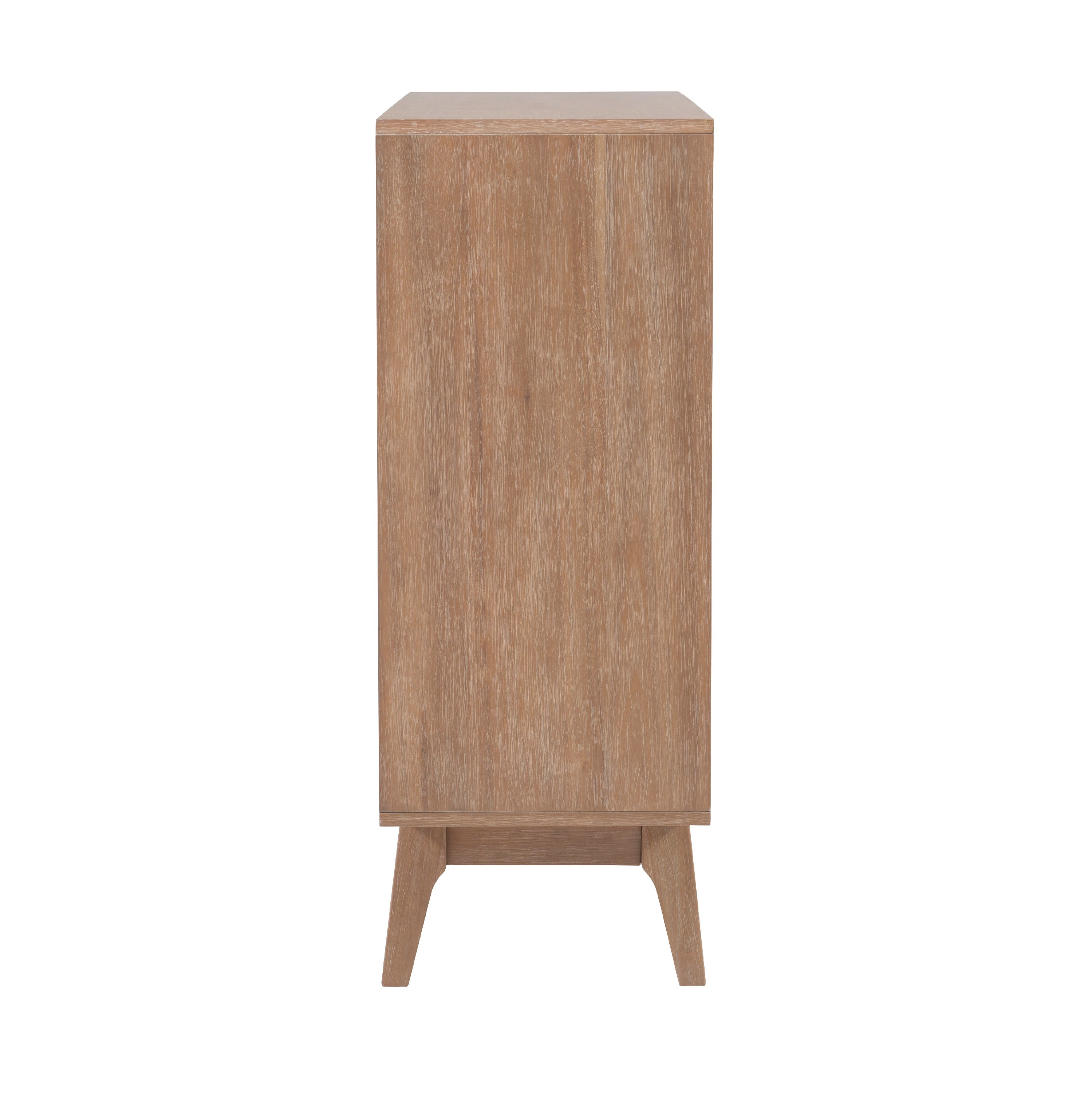Powell Nixon 3-Tier Bookcase with 2 Sliding Door Panels, Natural