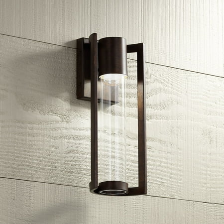 - Possini Euro Design Modern Outdoor Wall Light Fixture LED Bronze 15