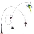 thumbnail image 3 of Cat Teaser Stick Hand-held Double-headed Interactive Funny Cat Play Chase Exercise Toy With Suction Cup, 3 of 8