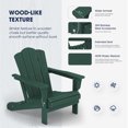 Outdoor Patio Folding HDPE Resin Adirondack Chair, Green