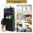 thumbnail image 4 of TLSUNNY Freestanding Trash Cabinet, Double Tilt-Out Garbage Can Storage Cabinet w/ Shelves & Drawer for Home, 4 of 10