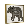 thumbnail image 3 of Stupell Welcome To The Woods Cabin Sign Animals & Insects Painting Gold Floater Framed Art Print Wall Art, 3 of 6