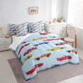 thumbnail image 3 of Manfei Extreme Sport Game 7 Pieces Bedding Comforter Set,Colorful Race Car Full Bedding Set,Red Blue Orange Fitted Sheet Flat Sheet For Teens,Luxury Bedroom Decor Reversible, 3 of 8