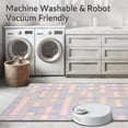 thumbnail image 5 of ODIKA 6'x9' Machine Washable Non-Slip Area Rug, Checkered Accent Modern Geometric Design High Traffic Rug, Pink, 146593, 5 of 7
