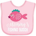 thumbnail image 3 of Inktastic Mommys Fishing Buddy Girls Girls Baby Bib, 3 of 4