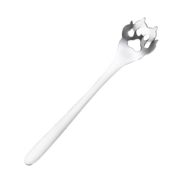 VONKY Cute Spoon For Tea Essential Teaware - Exquisite And Practical Stainless Steel Spoon Stainless Steel Sugar Spoon For Tea Dog Paw Colander Sil 1 5Set