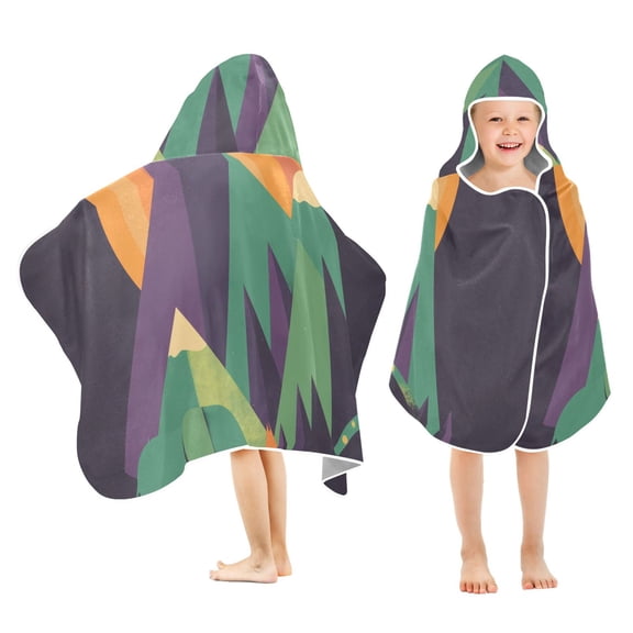 Yayeee Kids Hooded Towels Toddler Soft Absorbent Beach Bathing Wrap 50" x 23.5", Abstract Animals