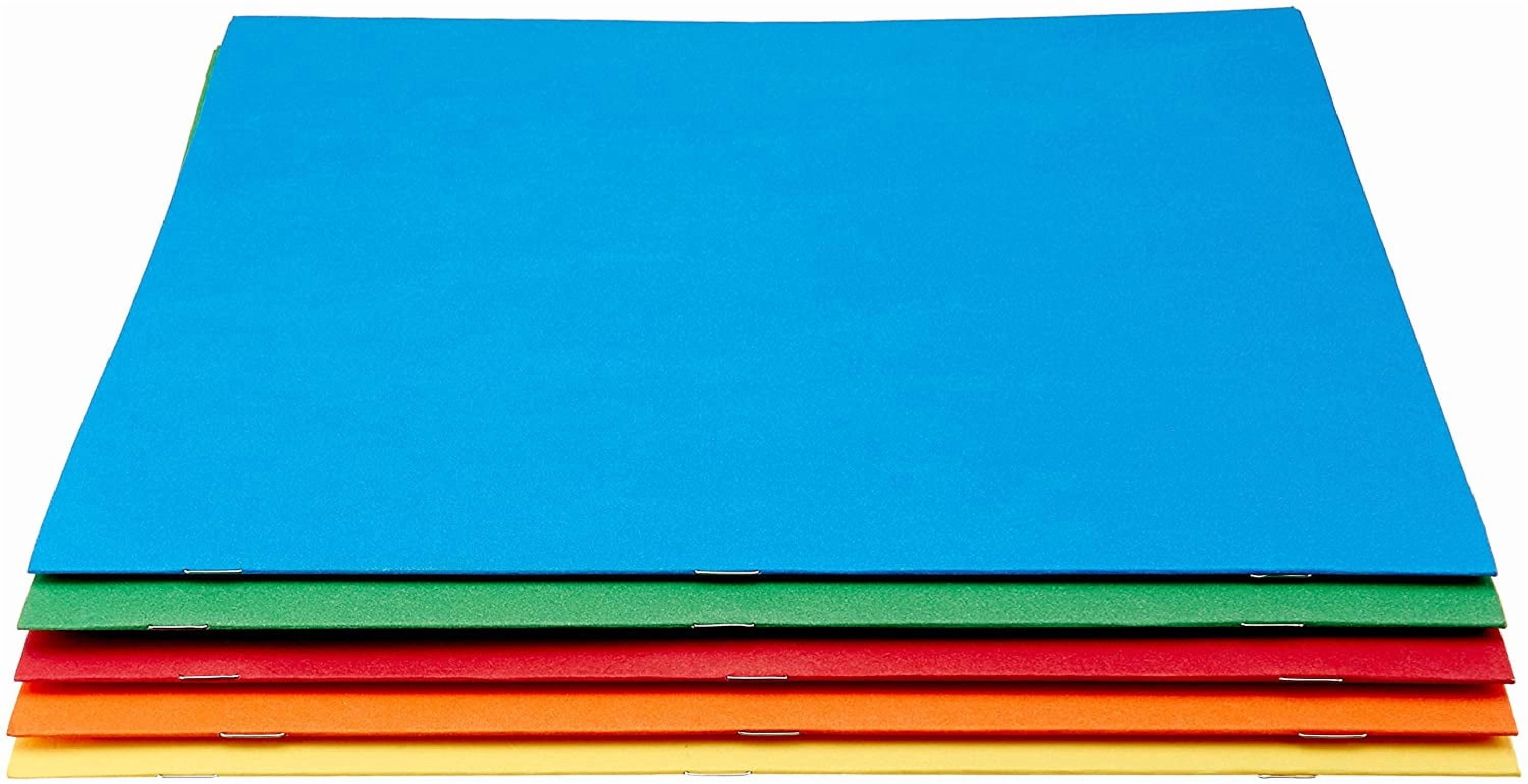 Twin Pocket File Folders with Fasteners, Letter Size, Business Card Slot, Assorted Colors, 25-Pack