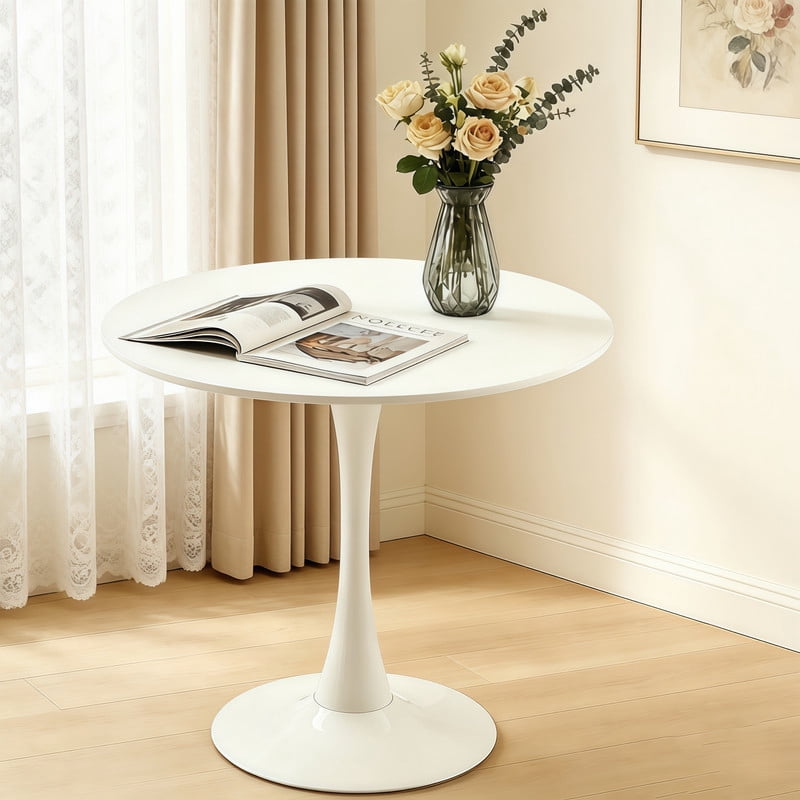 31.5'' Round Coffee Table, Modern Dining Table with Matte Finish for 2 People, Simple Design Side Table