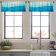 thumbnail image 3 of LALILO Kitchen Curtain Valance Aqua Sea Water Rod Pocket Window Curtain 52"x 18" Set of 2, 3 of 7