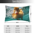 thumbnail image 2 of Fotbe Underwater Swimming Duck Funda de Almohada Decorativa Estilo Occidental, Lujo en Algodón, Fundas para Almohadas King, Cojín Estampado para Decoración del Hogar-14"x20", 2 of 6