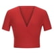 thumbnail image 3 of Blusa de manga corta de verano con cuello en V para mujer a la moda, blusas informales sólidas Fridja  hjk3580, 3 of 8