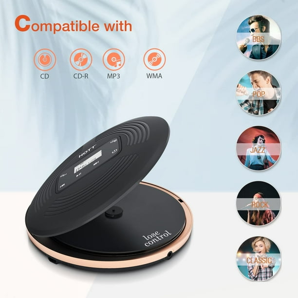 HOTT Portable CD Player with Bluetooth and FM Transmitter,Portable