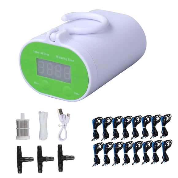 Controlador de Bomba de Riego Automático Perfecl para Jardinería Kit de Riego Por Goteo Multiusos para Plantas en Macetas 16 ollas goteando