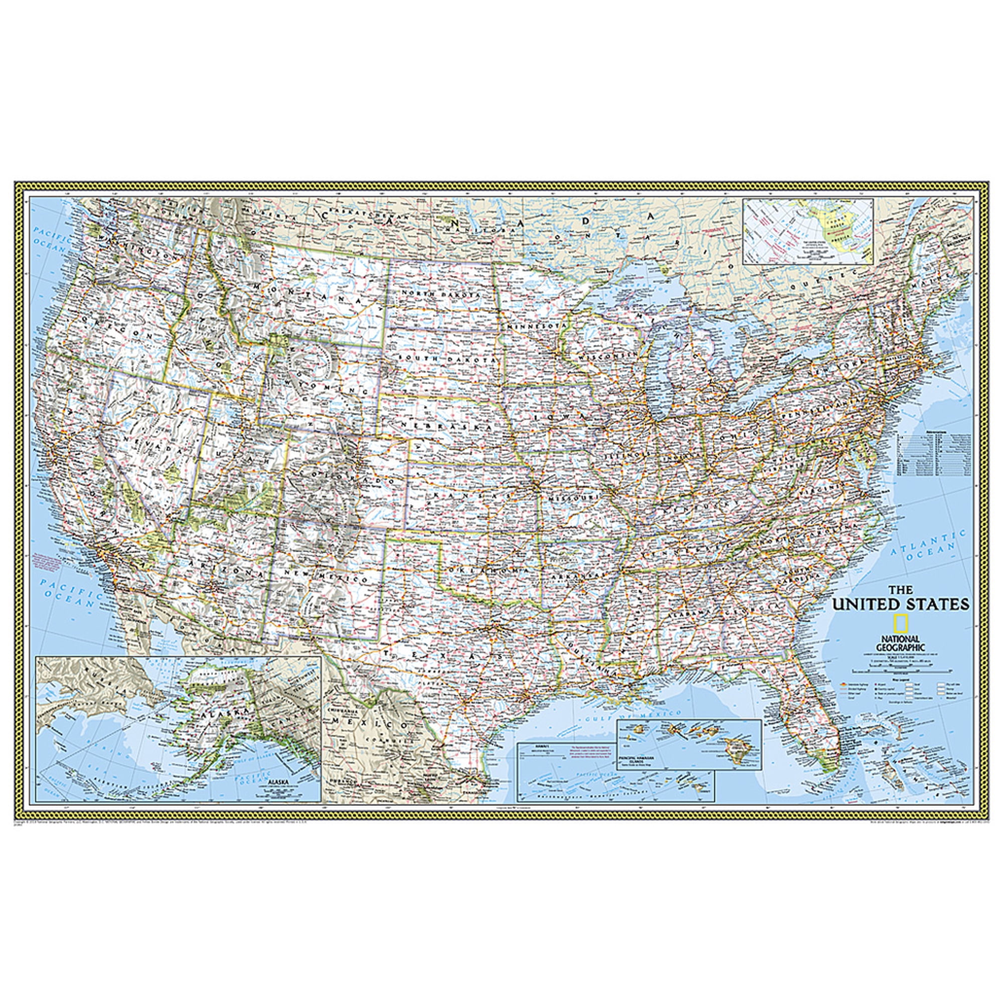 National Geographic Reference Map National Geographic United States Wall Map - Classic (Poster Size: 36 X 24 In), (Paperback)