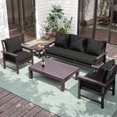 thumbnail image 7 of Kimunuk Outdoor Seat Cushion Set, 22" X 22" X 4" Water-Resistant & Fade-Resistant Patio Furniture Replacement Cushions with Handle and Straps for Sofa Chair, Black, 7 of 7