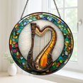 thumbnail image 3 of String Instrument Stained Glass Style Suncatcher – Round Window Hanging, 3 of 4
