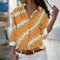 thumbnail image 1 of Fiudx Tops para Mujer Camisa con Botones de Solapa Estampada Serie Naranja Informal Regular de Manga Larga para Mujer, 1 of 4
