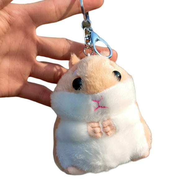 Lovely Hamster Soft Plush Cartoon Keychain Furry Doll for Bags and Keys Keyring Adorable Charm Birthday Gifts