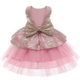 thumbnail image 3 of CAICJ98 Girls' Fashion Kids Toddler Baby Girls Spring Summer Print Cosplay Ruffle Short Sleeve Cosplay Ruffle Sleeveless Show Lace Dress,Hot Pink, 3 of 3