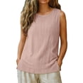 thumbnail image 5 of LVHAOGJOB Débardeurs Sans Manches pour Femmes Col Rond Hauts d'Été Coupe Ample Pulls Unis, 5 of 5