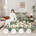 thumbnail image 3 of Homewish Bohemian Elephant Animals Queen Comforter Set,Paisley Peacock Comforter Sets Queen,Cream Green,Black Reversible,3-Piece,1 Comforter and 2 Pillowcases, 3 of 7