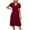 Wine, variant on Wrap Dress for Women Midi Dresses for Women V-Neck Short Sleeve Ruffle Mid-Length Dress Wedding Guest A-Line Evening Party Vintage Cocktail Dress Beach Sundress Style D-1704 Dark Blue S