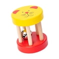 thumbnail image 1 of Sonajero de madera para bebé, juguete sensorial Montessori, regalo de vacaciones de enfermería portátil, campana cilíndrica, juguete para desarrollar amarillo, 1 of 8