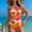 004Orange, variant on Generic One Piece Swimsuits for Women Tummy Control Tropical Print Ruched Bathing Suit Square Neck High Cut Swimwear