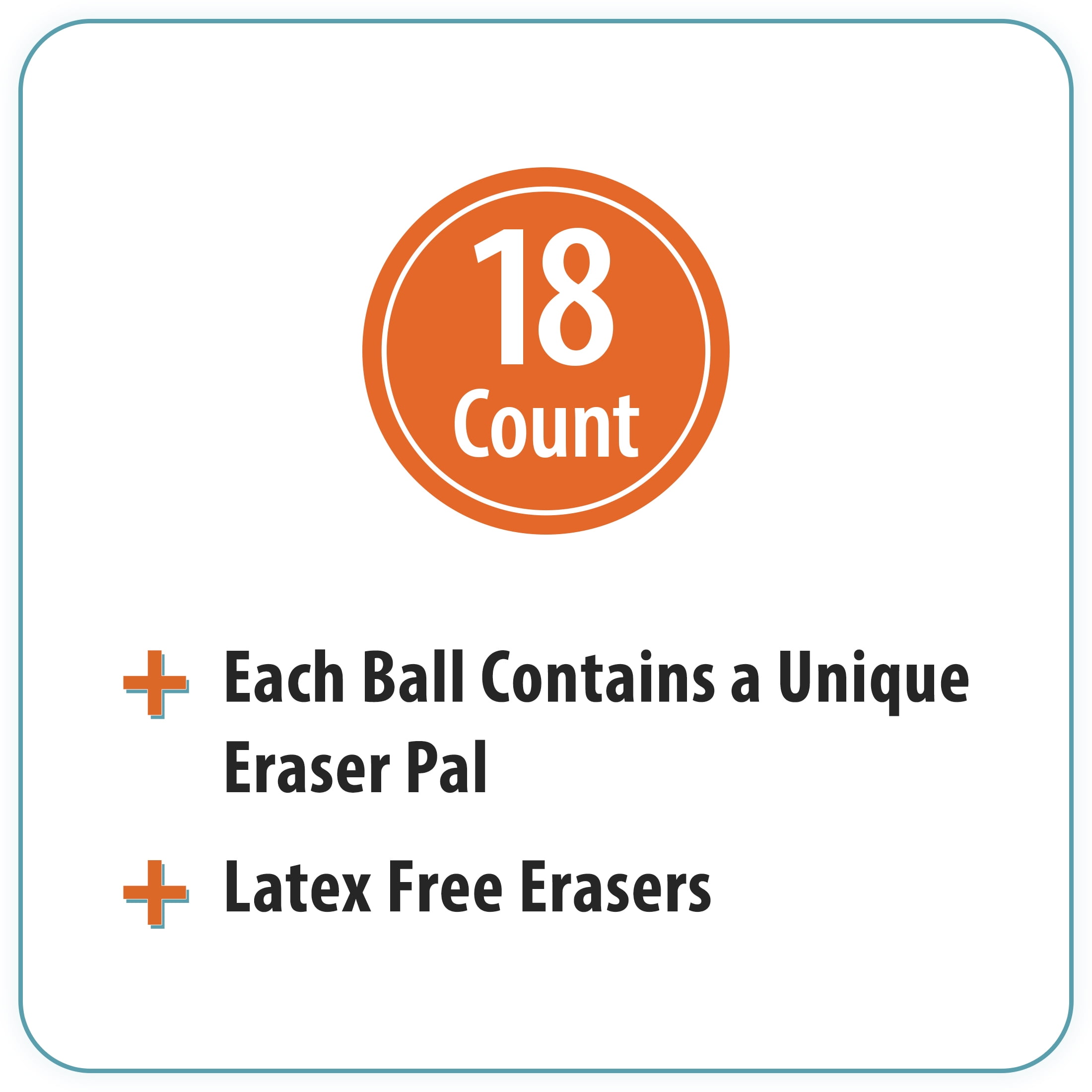 Pen+Gear Eraser Surprise Ball Dispenser, 18 Count