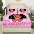 thumbnail image 2 of American African Black Fitted Sheet Deep Pocket Twin Hot Pink Princess Bedding Sheets Cute Glitter Bed Sheets,Soft Breathable Sheets 1 Pillow Case, 2 of 5