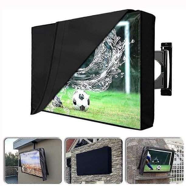 Funda protectora para pantallas y televisores de TV, terraza y jardín de exterior - Impermeable y resistente - Negra - 46" a 48" - Compatible con Lefou st