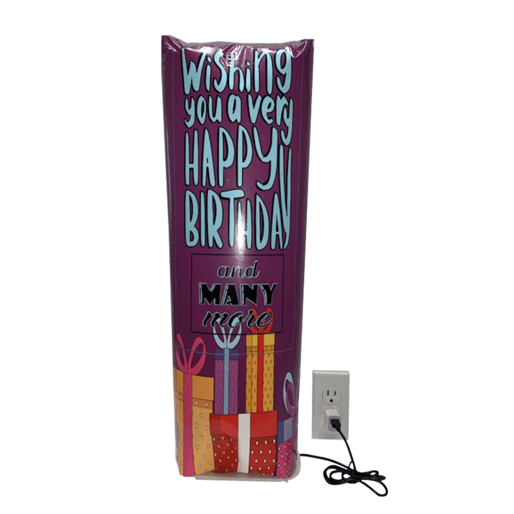 PUMP UP YOUR GREETINGS! 24in Birthday Pop Up Greeting Card Balloon – USB Powered, Envelope ...