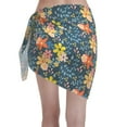 thumbnail image 2 of Kll Blue Floral Print Women'S Sarong Coverups Short Bathing Suit Wrap Skirt Beach Wrap Swimsuit Cover Ups, 2 of 7