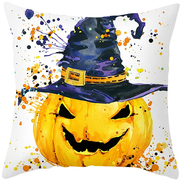 Fiudx Ofertas Flash Artículos En Oferta Funda De Almohada De Halloween, Decoración, Sombrero De Bruja, Cojín, 1 Uds.
