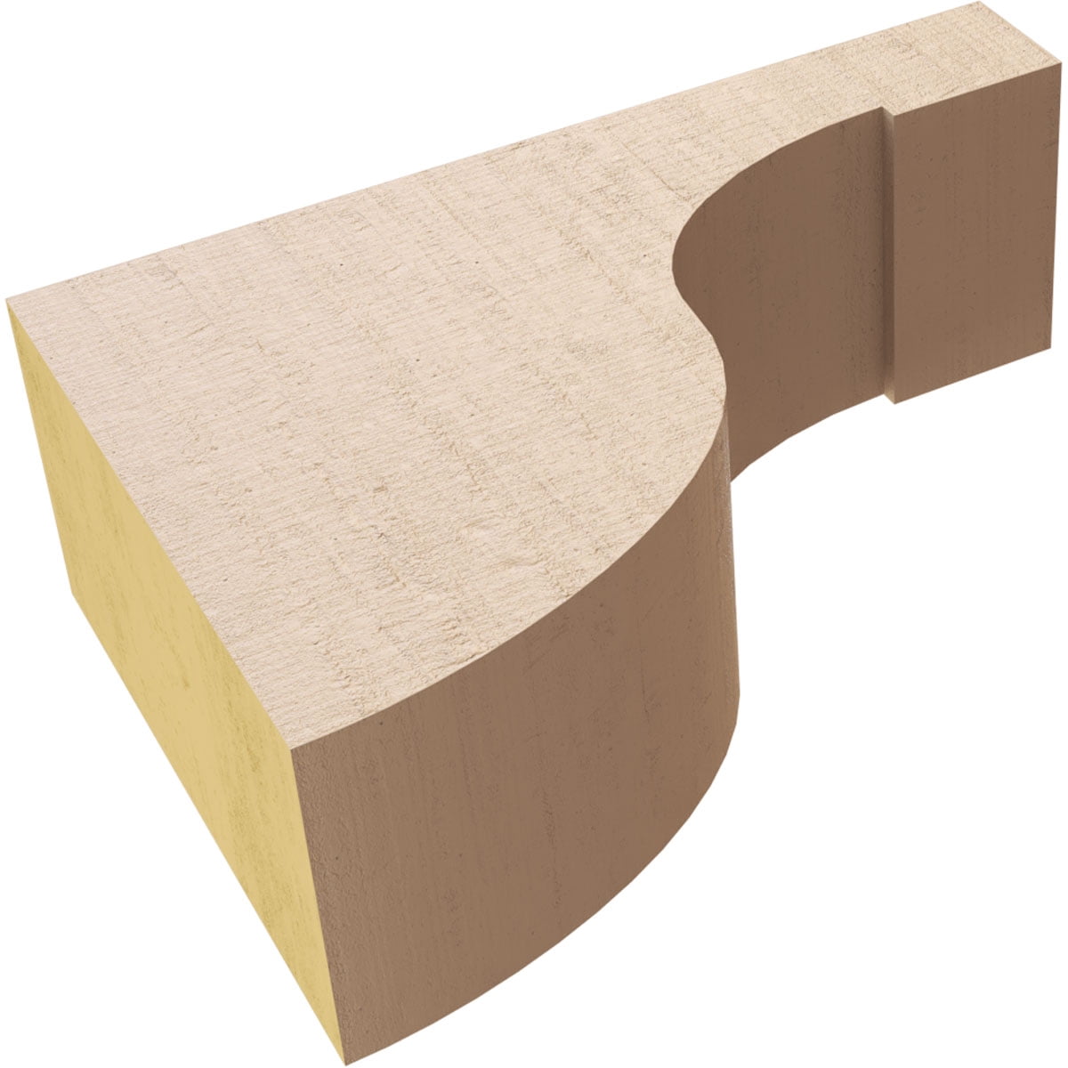 2"W x 6"D x 4"H Classic Del Monte Rough Cedar Woodgrain TimberThane Corbel, Primed Tan