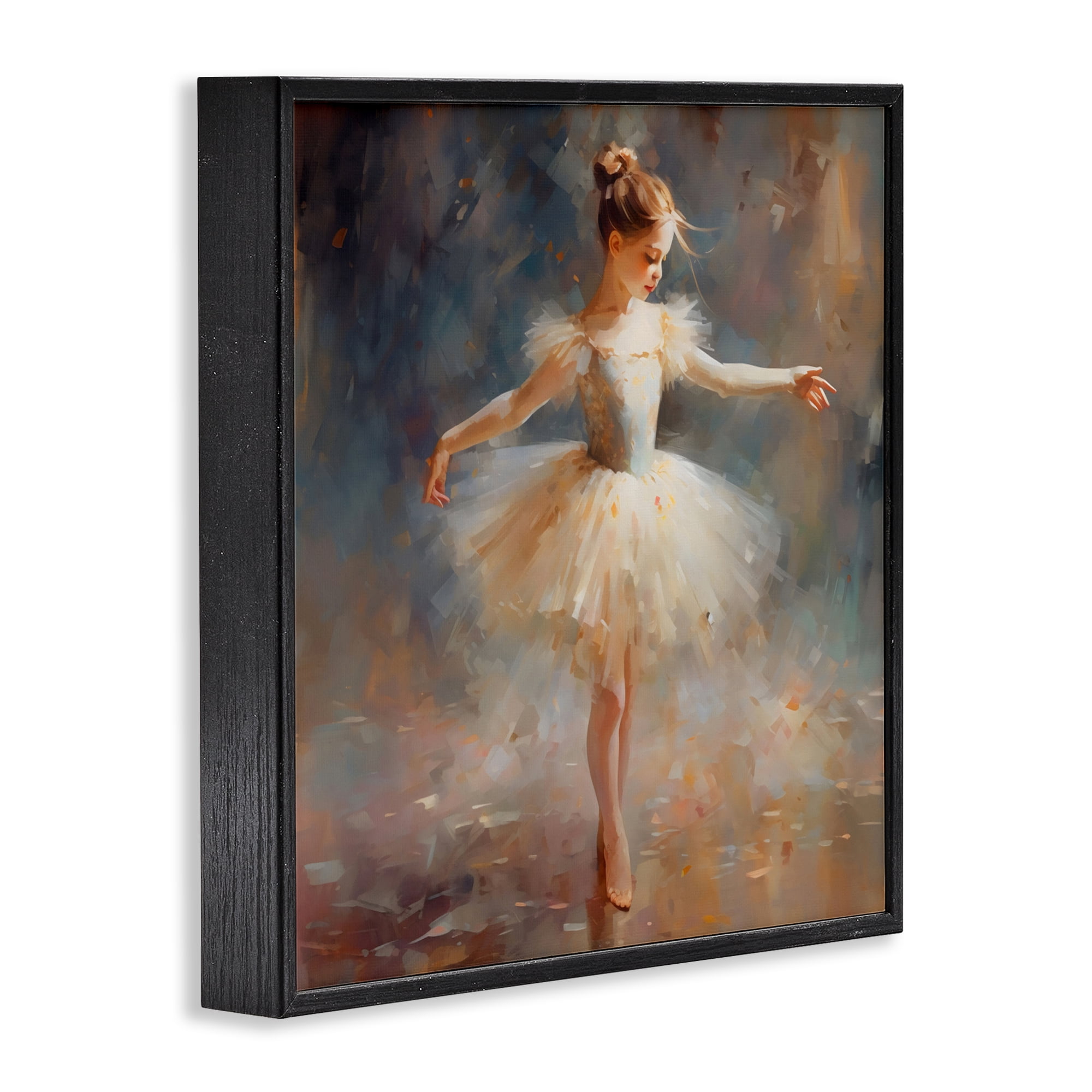 Stupell Industries Ballerina In White Tutu Black Framed Giclee Art, design by Creative Studio