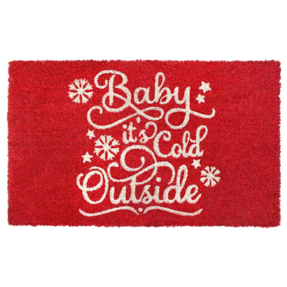 RugSmith Machine Tufted Baby It's Cold Outside Indoor and Outdoor Coir Doormat, 18' x 30'