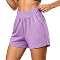 thumbnail image 7 of DISKEBUISS Women's Summer Athletic Shorts Crossover High Waisted Gym Loose Short Pants with Pockets, 7 of 7