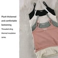 thumbnail image 7 of 2 Pieces Chinlon Women Underwear Vest Warm Keeping Adjustable Shoulder Strap Washable Reusable Dual Layer Lingerie Clothes Black, 7 of 7