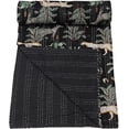 thumbnail image 2 of Handblock Traditional Pure Cotton Jungle Print Kantha Quilt, Bed Cover Throw Animal Tiger Printed Kantha Quilts With 2 Pillow Cover, 2 of 4