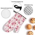 thumbnail image 3 of Daiia Rose Flowers Pattern Oven Mitts and Pot Holders 4 pcs Set,High Heat Resistant 500 Degree Extra Thicken Long Kitchen Cotton Oven Glove, 3 of 6